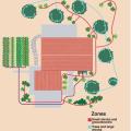 Drip irrigation saves water by irrigating landscaping only where needed.