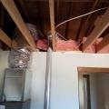 Wrong - HVAC duct and flue are too close to wall and will be difficult to properly air seal and insulate around when ceiling is installed.