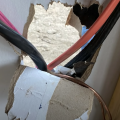 Durability concerns on a house continuously sheathed with a proprietary fiber structural panel used as bracing. Photo 2 of 2. 
