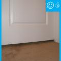 Door has been undercut to allow for specified amount of air flow therefore contributing to pressure balancing