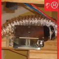 Exhaust fan installed but in wrong direction causing excessive bend and duct is uninsulated