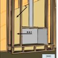 Install an air barrier behind fireplaces installed on exterior walls