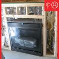 Wrong –  No rigid air barrier is installed behind fireplace