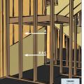 Install an air barrier behind staircases installed on exterior walls.