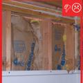 Wrong – No air barrier installed between double wall framing