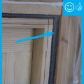 Right – The rough opening around window has been filled with backer-rod to air seal.
