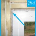Right – The rough opening around the window has been filled with low-expansion foam to air seal.