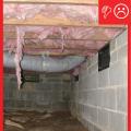 There is no polyethylene sheeting installed in the crawlspace