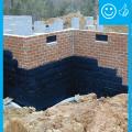 Right – The below-grade concrete walls have damp-proof coating