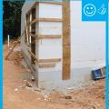 Right – The insulated concrete forms that are below-grade have a damp-proof coating to prevent moisture seeping into the foundation
