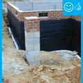 Right – The drain tile is installed along the bottom of the entire foundation footing