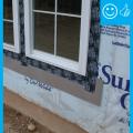 Right – The flashing is properly installed to create a complete drainage system with continuous rigid insulation sheathing/siding