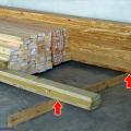 Elevate stored lumber