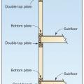 Example of two-story platform framing on a pile-and-beam foundation. 