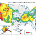 Probabilistic Map of Expected Number of Damaging Earthquakes around the U.S.