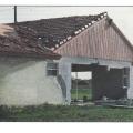 Example of masonry construction. Wall separated from building envelope due to inadequate vertical wall reinforcing in connection to horizontal tie-beam. 