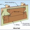 With fiber cement siding, place blind nails 3/4 to 1 inch from top edge and > 3/8 inch in from butt ends. 