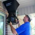 This outdoor air intake grille provides a safe and accessible location for measuring whole-house ventilation air flow 