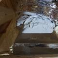 Wrong - Flex duct is improperly attached and sealed to duct boot.