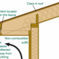 Right – In wildfire prone areas, using a flat soffit with venting on the fascia instead of an angled soffit with down-facing venting reduces the risk of catching rising embers.