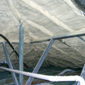 High-density closed-cell spray foam insulates the attic of this home in New Orleans.