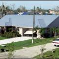 Garage door failure due to negative pressures from hurricane force winds.