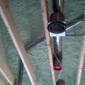 Because this ICF and spray foamed house is so well insulated, the HVAC system is smaller, the round metal ducts are smaller diameter, and the duct layout is more compact.