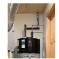 This Heat Pump Water Heater has Pipe insulation installed on the hot water line (on left) and on the cold water line (on right) 