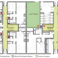 Right – Possible Heat Pump Water Heater Locations on Full Plate Floorplan in a Multifamily Building