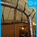 Right - Straps are spaced close enough together to provide adequate support of the flex duct