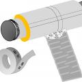 Pull the insulation and outer liner of the flex duct over the collar to come in full contact with the liner and insulation of the trunk line or fitting and tape in place