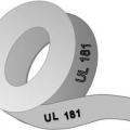 Use only Underwriters Laboratory UL-181 approved tape