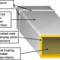 Assembled section of fiber board duct