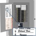 All of the exhaust fans are wired to one labeled switch at the electrical panel