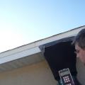 Hood capture area that extends out from under the soffit surface must be temporarily sealed.