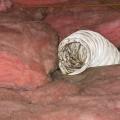 Wrong - Code requires a kitchen exhaust fan duct to be a smooth metal duct (galvanized steel, stainless steel, or copper) and to terminate outside, not in an attic or crawlspace.