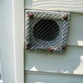 Wrong – the exhaust terminal for a clothes dryer should not be covered with a screen which could trap lint; instead, cover it with a hooded, louvered damper