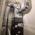 Right - Ducts and heat pump cabinet are properly sealed with mastic, high MERV filter is installed, and duct and refrigerant lines are air sealed at ceiling.