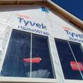 Right - The house wrap is properly flashed and taped, and all penetrations are properly flashed.