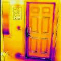 Wrong - This IR image shows a lack of air-sealing around the door, window, and light switch that is allowing in cold air.