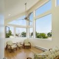 ENERGY STAR-rated ceiling fans and openable windows oriented to prevailing summer breezes help provide low-cost cooling.