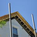 Example of ladder framing of gable roof overhang
