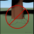 Leave the soil level around an existing trunk as is (left); do not increase soil height (center) or remove soil in the root zone (right).