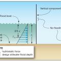 Lateral flood force on a vertical component. 