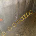 Intermittent water leaks have been injection sealed to prevent water infiltration into the foundation. 
