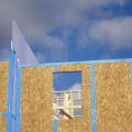 The party wall interfaces of this multifamily building are sealed with air-sealing tape