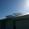 The solar hot water system with 80-gallon storage tank should provide all the hot water a typical family needs. 