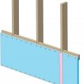 Taped vertical joint of lower wall insulation