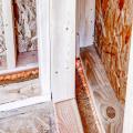 The energy-saving double wall construction uses two side-by-side stud walls, providing an extra-thick wall cavity that can be filled with more than twice as much insulation as a 2x6 wall.