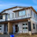 RIght - Furring strips, house wrap, and siding are installed in the field after assembling panelized walls. 
